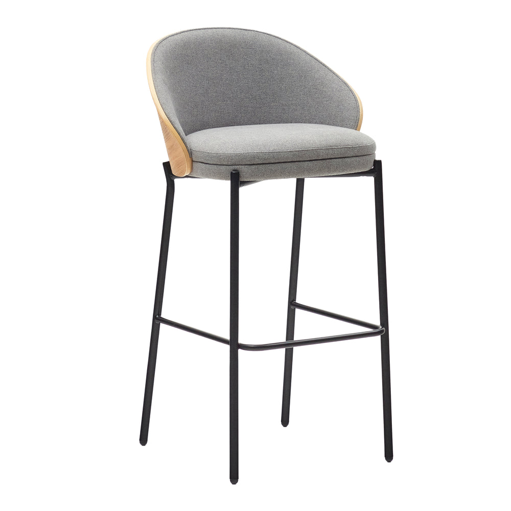 Kave Home - Eamy Barhocker | Hellgrau / Esche natur