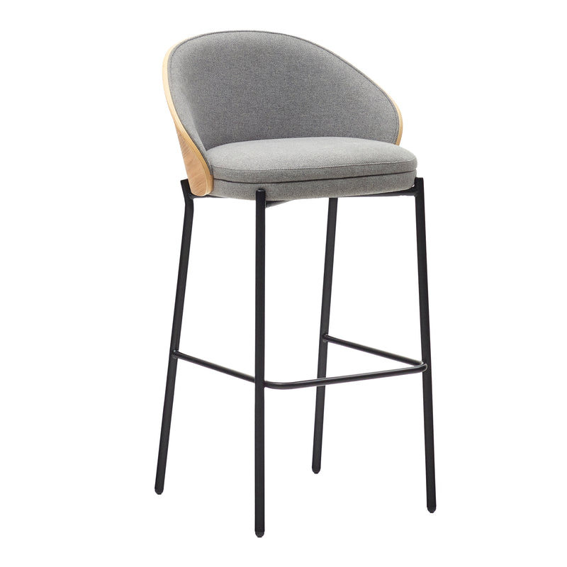 Kave Home - Eamy Barhocker | Hellgrau / Esche natur