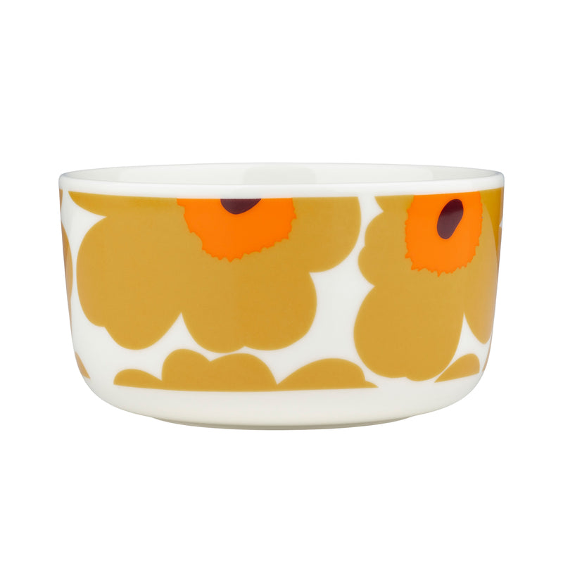 Marimekko - Oiva Unikko Schale | 500 ml / weiß/caramel/warm orange