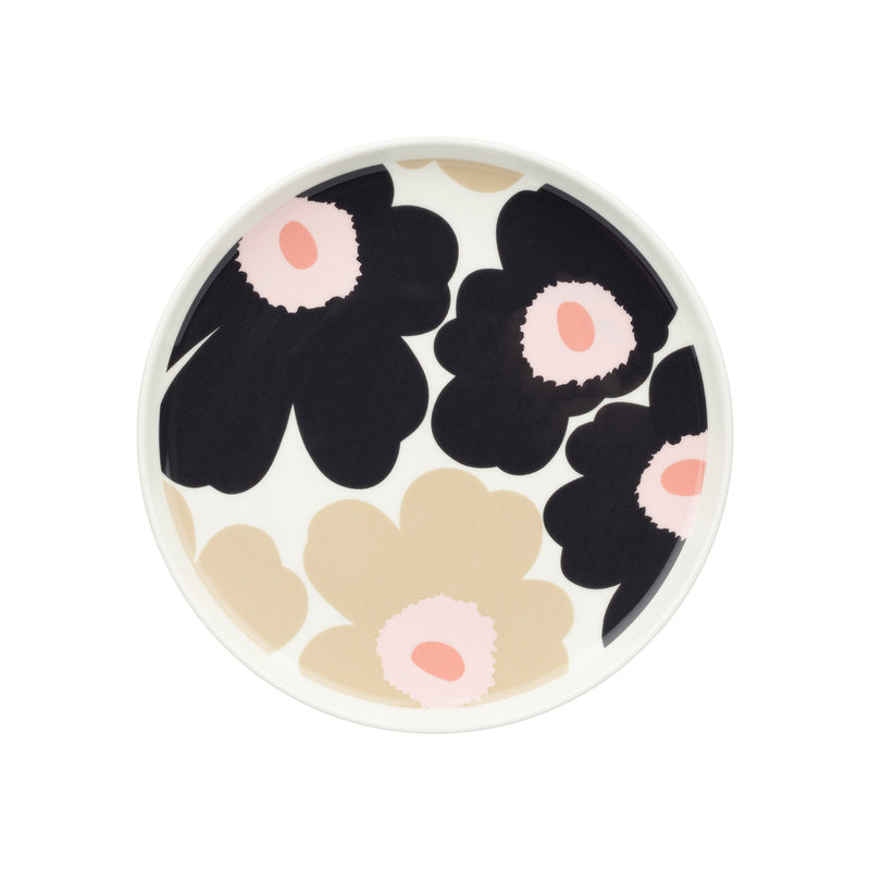 Marimekko - Oiva Unikko Teller Ø 20 cm | white/charcoal/sand/pink