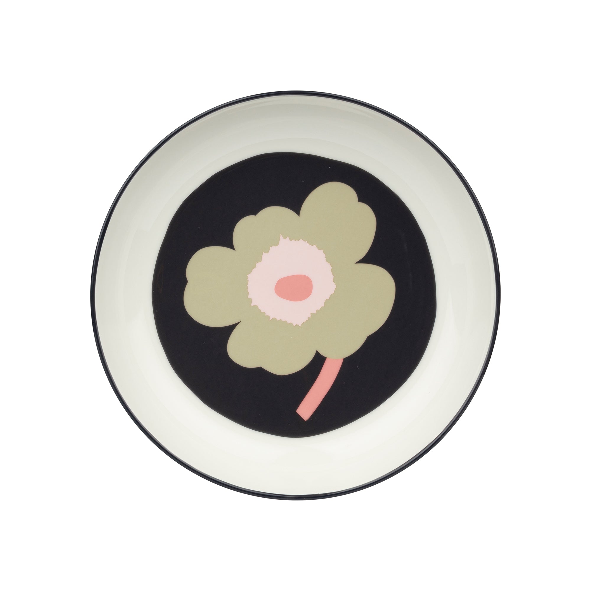 Marimekko - Oiva Unikko tiefer Teller | off white/charcoal/sand/pink