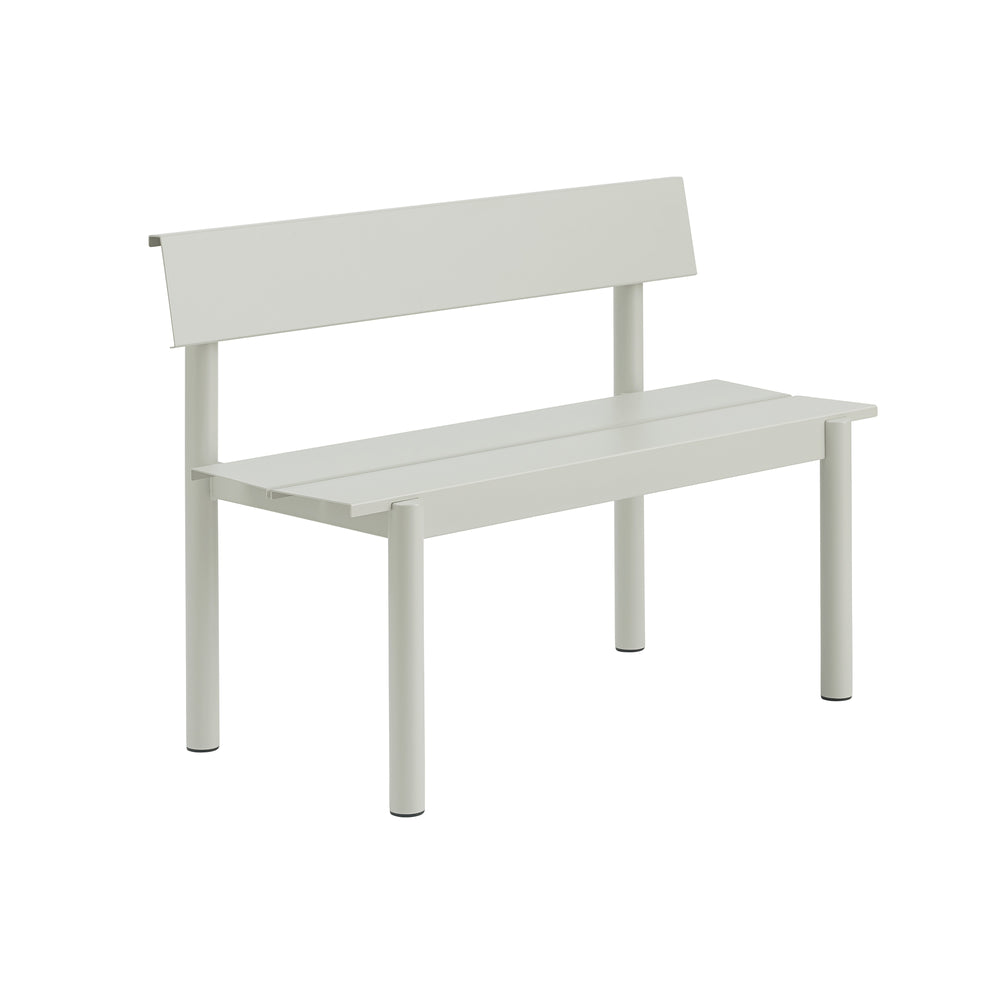 Muuto - Linear Steel Bank mit Rückenlehne | 110 cm / grau