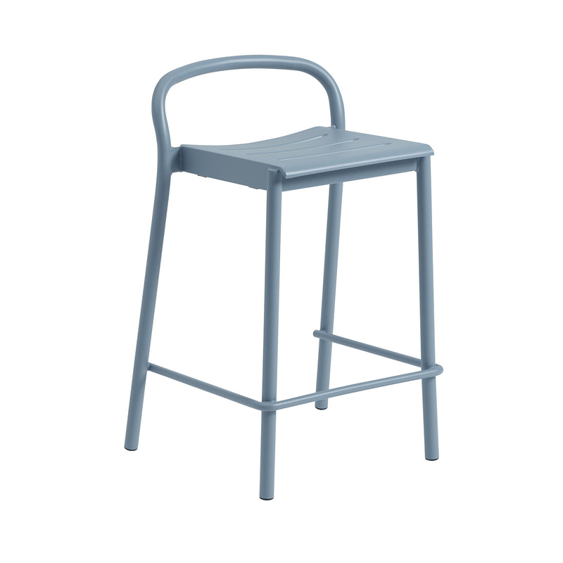 Muuto - Linear Steel Barhocker Outdoor | 65 cm / hellblau