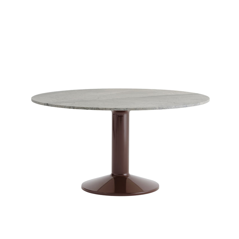 Muuto - Midst Esstisch | Ø 140 cm / Marmor grau/dunkelrot