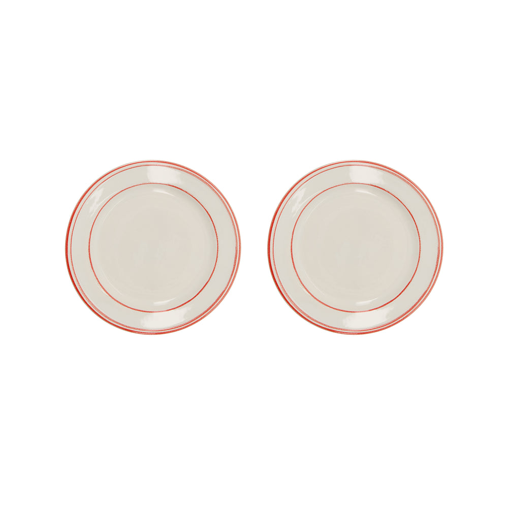 Nicolas Vahé - Bistro Teller | 2er-Set / Ø 21 cm / rot/weiß