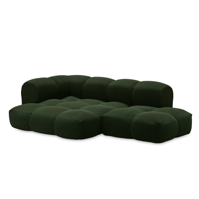 OUT Objekte unserer Tage - Sander 06 3-Sitzer Sofa | Chivasso Hug Me moosgrün (032) / Links