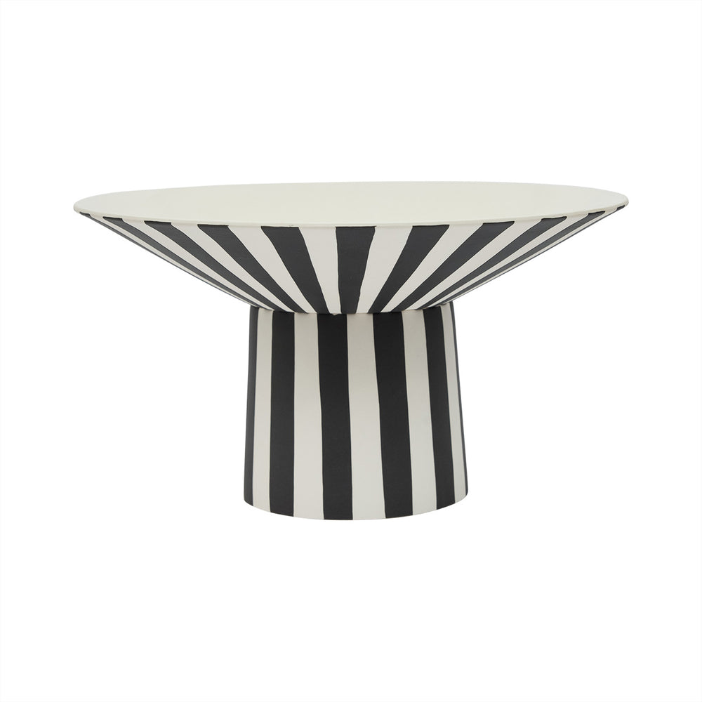 OYOY - Toppu Centerpiece Dekoschale mit Fuß | Ø 30 x H 17 cm / schwarz/weiß