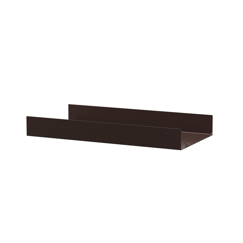 String - Metallboden mit hoher Kante | 58 x 30 cm / dunkelbraun