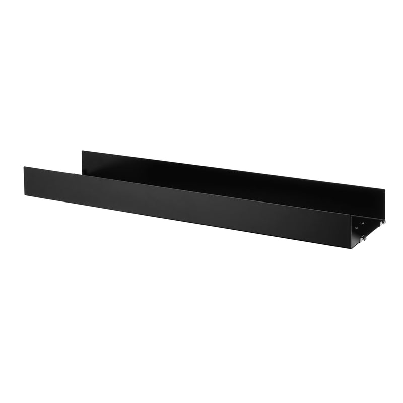 String - Metallboden mit hoher Kante | 78 x 20 cm / schwarz