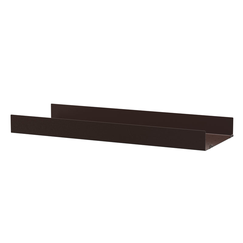 String - Metallboden mit hoher Kante | 78 x 30 cm / dunkelbraun