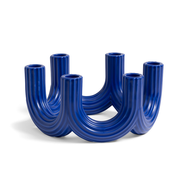&amp;klevering - Churros Kerzenhalter | blau