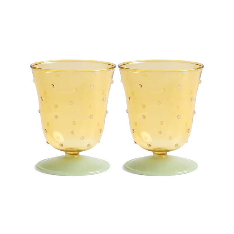 &amp;klevering - Dot Trinkglas | gelb